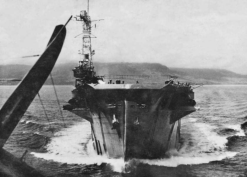 Taking off from HMS Vindex Swordfish in the battle of the Atlantic