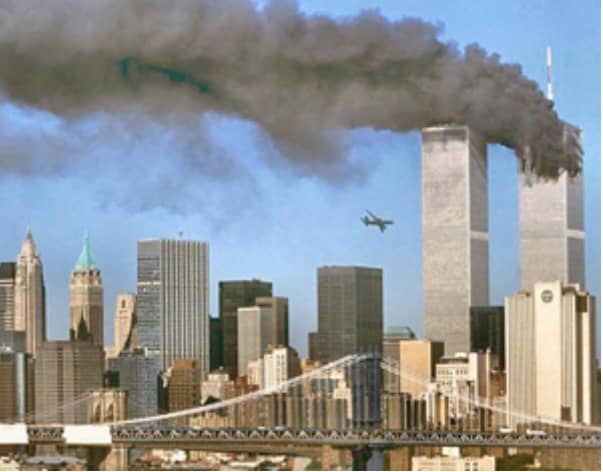 On This Day: 11th September 2001 Two passenger planes hijacked by Al Qaeda terrorists crash into New York's World Trade Towers causing the collapse of both and deaths of 2,606 people